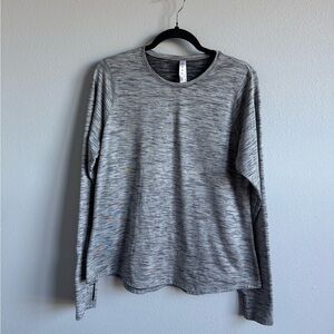 Core10 Women's Heather Gray Fleece Lined Long Sleeve Shirt